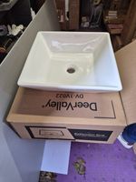 White Ceramic Square Countertop Basin