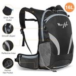 WEST BIKING Waterproof Rucksack Bag Hiking Outdoor Sports Backpack Black 15L