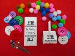 Handmade by me sew on craft labels tags - 50mm x 25mm (SL FOLD 1 - D7)