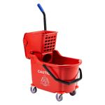 32L Mop Bucket Set Floor Cleaning Wringer & Wheels Office School Commercial Use