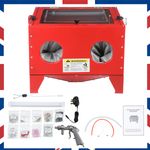90L Bench Top Sand Blasters Cabinet Abrasive Grit Shot w/ LED Lighting Sandblast