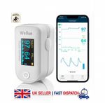 Pulse Oximeter with Bluetooth App Blood Oxygen Monitor Fingertip White New