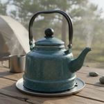 Induction Kettle Retro European Design Enamel Kettle Easy to Clean for Outdoor