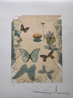 Salvador Dali Hand Signed Lithograph - Silk Allegory
