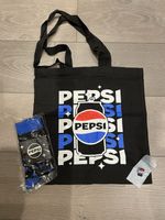 Pepsi Merch Bundle - Pair Of Socks, Pin Badge & Small Tote Bag