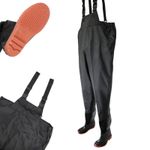 Black Pond Chest Waders Waterproof PVC Adjustable Suspenders UK Size 6-11 Unisex