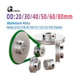 Alu Single Grooved Pulley PU Round Belt Pulleys OD 20-80mm Hole 5~15mm For Motor