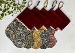 Christmas Stocking - William Morris Fabric with velvet Cuff