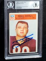 1966 PHILADELPHIA #32 MIKE DITKA AUTOGRAPHED BEARS CARD (BECKETT)