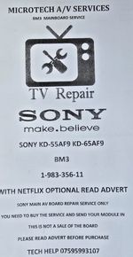 SONY KD-65AF9 KD-55AF9   OLED MAINBOARD REPAIR SERVICE READ ADVERT