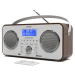 DAB+ FM Portable Radio Alarm Clock Bluetooth - Azatom Muliplex D20 Walnut