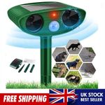 Ultrasonic Solar Cat Dog Repellent Fox Pest Scarer Deterrent Repeller Garden