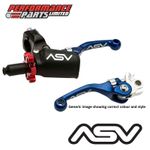 ASV F4 Blue Short Brake + Clutch Lever Set Pro Perch Yamaha Raptor 700 R 2019