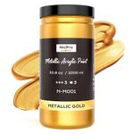 Nicpro Acrylic Paint Metallic Gold, 33.8oz/1000ml Large Gold Leaf Paint, Non Tox