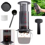 Portable Clear Coffee Press - 3-in-1 Brew Method with French Press Travel Design