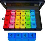7 Day Pill Box Organiser 4 Times a day Large Tablet Medicine Storage Case