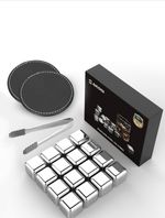 16Pcs Stainless Steel Metal Ice Cubes Reusable -Metal Stones Ice Cube for Drinks