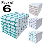 Tea Towels Pack of 6 Terry Absorbent 100% Cotton Soft Kitchen Towels 45 x 65 cm