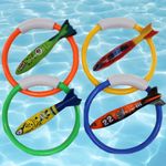Pool Toys for Kids – 8pcs Swimming Pool Sinkies & Diving Rings  Water Toy