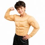Fitted Muscle Costume Shirt with Padded Contours Stretchy for Stage Performances