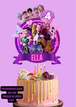 K Pop Demon Hunters Cake Topper Personalised Name And Age Huntrix Birthday