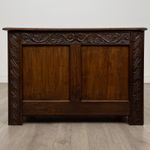 Antique 19th Century Victorian Carved Oak Blanket Box ( AF-5400 )