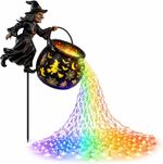 Halloween Witch Cauldron Garden Stake Light Cascading for Pathway, Porch