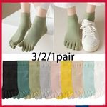 Women Toe Socks Invisible Sock Sport Breathable Casual Five Finger Cotton Socks@