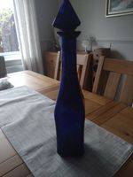 1960s italian empoli unmarked colbalt blue glass genie bottle/decanter 48cm tall