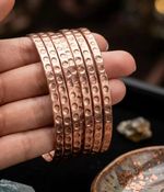Set of 7 Pure Copper Bangle, Unisex Cuff Bracelet, Healing Bangles