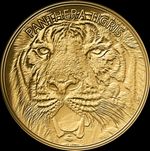 2023 Chad Tiger Panthera Tigris 999 Pure Gold Coin Big Cat Africa Wildlife WWF