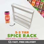 3 Tier Spice Rack Jar Holder Kitchen Storage Cupboard - Black / White