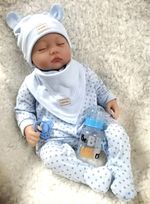 22" Handmade Lifelike Reborn Dolls Baby Boy Vinyl Silicone Realistic Doll Gift