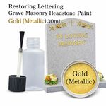 RESTORING LETTERING GRAVE MASONRY HEADSTONE PAINT GOLD GLOSS 30ML