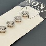 Vintage Set of 5 Decorative Silver Coloured Button Covers by NONY