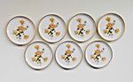 Rosenthal Selb Charlene Set of 7 Small Canape Plates 10cm Porcelain Gold Trim