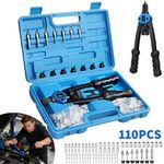 110PCS M3-M12 Professional Rivnut Tool Kit Hand Threaded Riveter Gun Blue Case