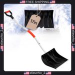 Snow Shovel for Driveway 17-Inch Wide Plastic with D-Grip Handle