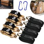 4PCS Ratchet Straps Tie Down 6m x 25mm endless 6 Metre Black Lashing Straps UK