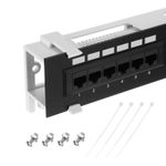 2.3"x10" Cat6 Key Stone Network 12-Port Patch Panel with Base