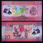 SOLOMON ISLANDS: B227a P#W39a 10 Dollars 2023 Commemorative Polymer UNC Banknote