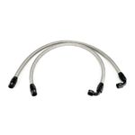 2x 750mm AN8 HEL Braided Stainless Oil Cooler Hoses Lines - Straight & 90° -08