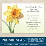 Mum Mothers Day Memorial Grave Card Mum in Heaven Graveside Waterproof A5 Card