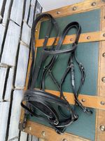 Dobert Flash Dressage Bridle - Black - Full - With Reins - Quality Leather