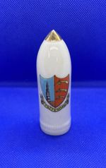 WW1 Shelley China Model Of British Artillery Shell Tottenham Crest Perfect Cond
