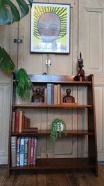 ANTIQUE OAK OPEN BOOKCASE VINTAGE WATERFALL BOOKCASE STORAGE