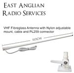 3DB Gain 1m Fibreglass VHF Radio Marine Antenna  156-162Mhz with adjustable base