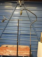 2x Vintage Antique Floor Lamps Art Deco Swan Neck Bakelite Restoration Project