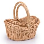 Storage Baskets Set of 2, Wedding Flower Girls Baskets, Wicker Easter Baskets