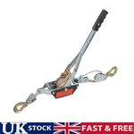 2 Ton Dual Gear Power Puller Heavy Duty 2 Hook Cable Puller Hand Winch Turfer UK
